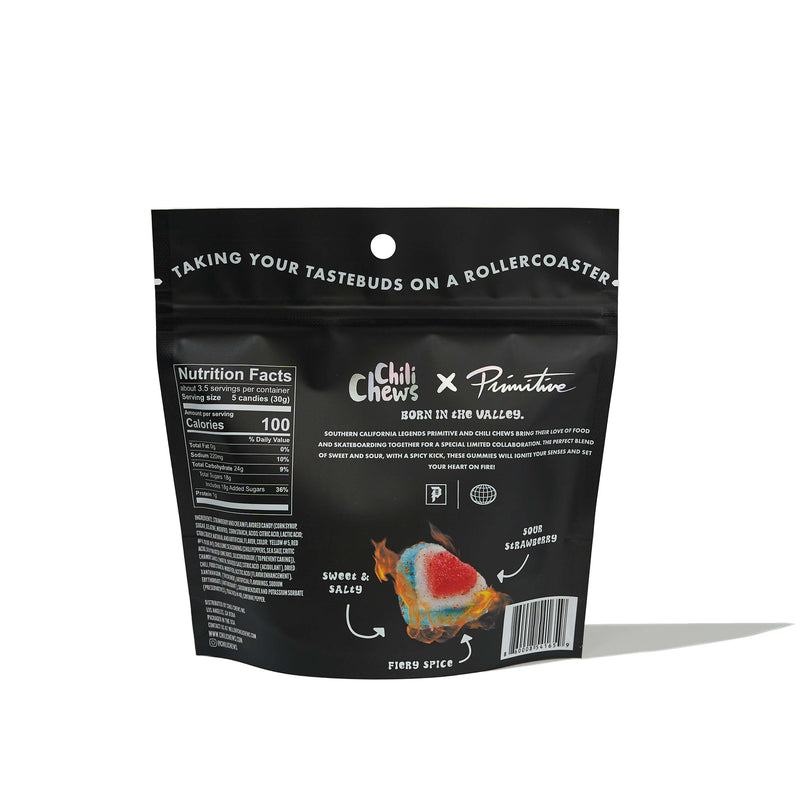 PRIMITIVE x CHILI CHEWS - STRAWBERRY HEART CANDY 4 PACK