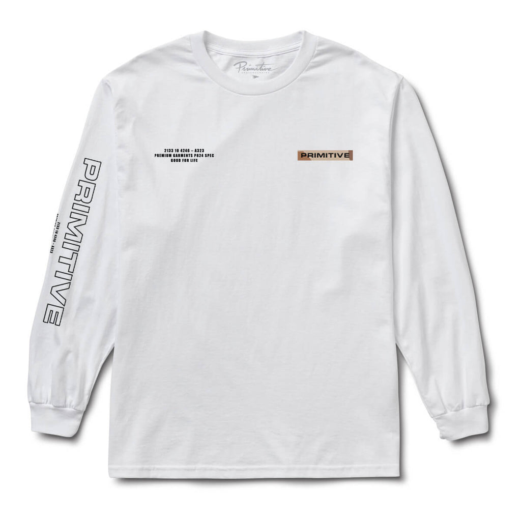 Primitive Skate Alert LS Tee - White