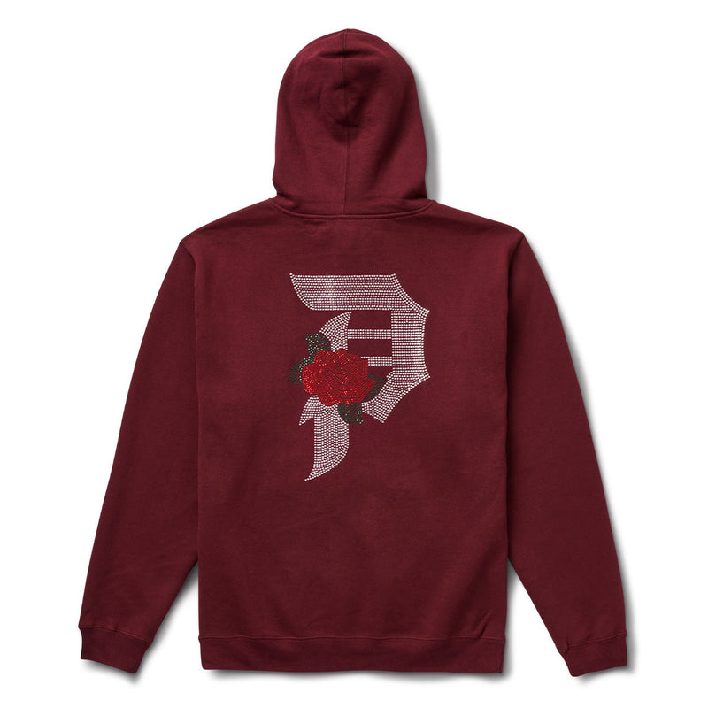DIRTY P RHINESTONE ROSE HOOD